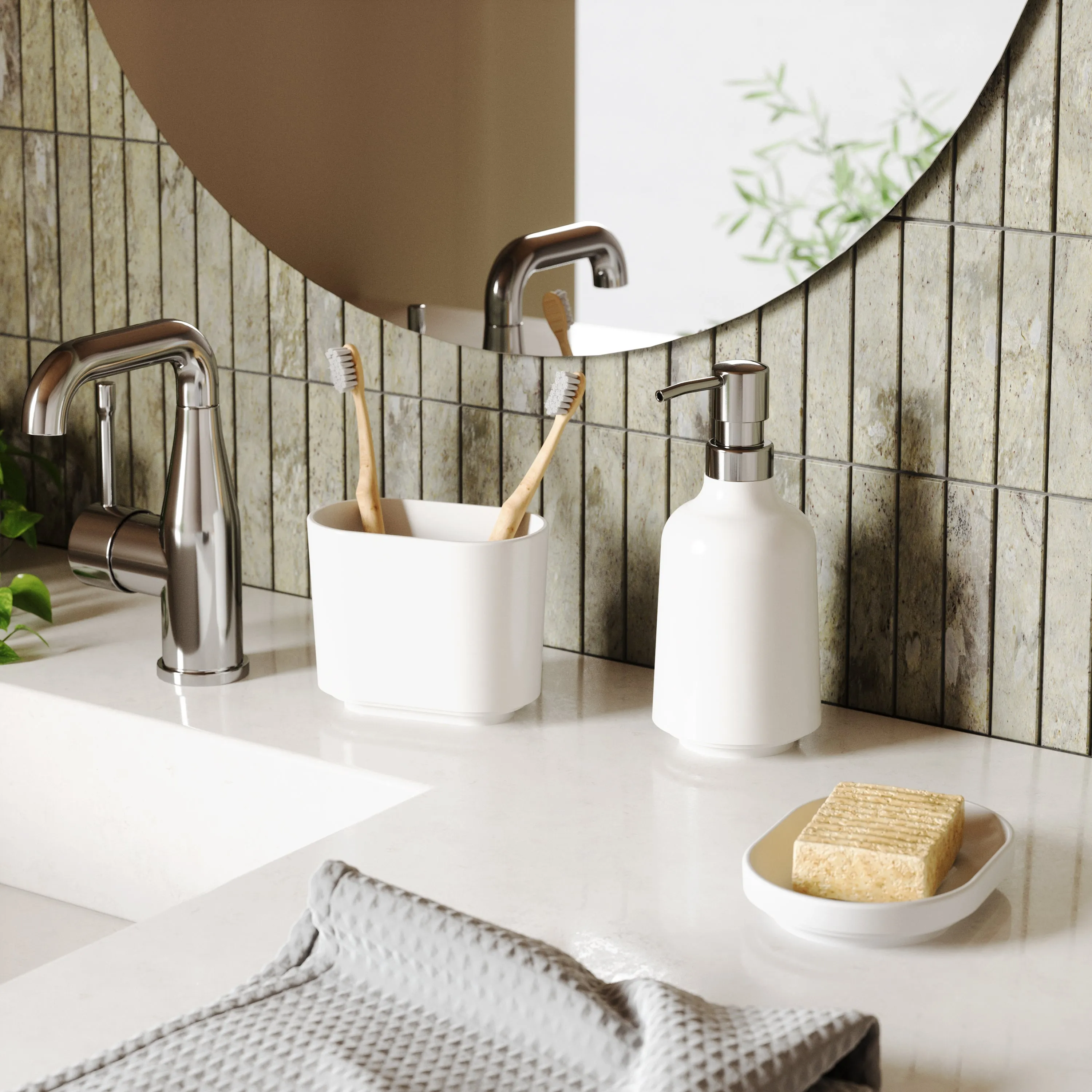 Step Soap Pump - White