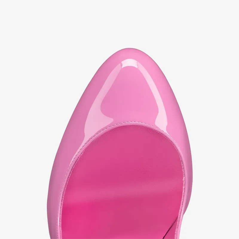 Stylish Pink Patent Leather Pump