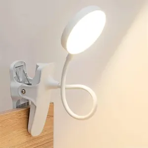 SUNLONG Dorm Room Essential Clip on Light Wall-Mounted, 3 Color Portable Desk Light Mini Clip Lamp, Battery Operation Small Desk Lamp with Clamp, Reading Lights for Books Bunk Bed Headboard Makeup