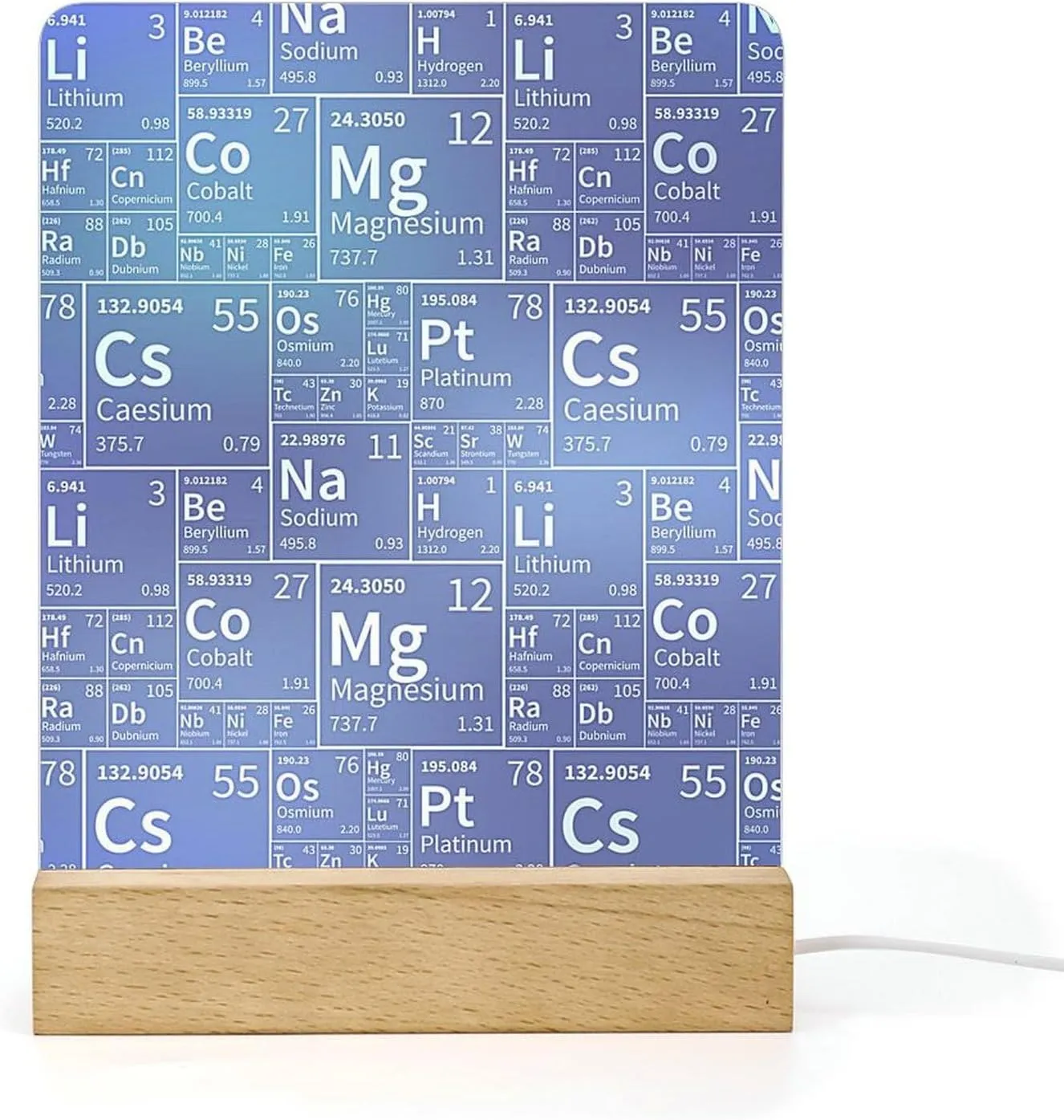 Table of Chemical Elements 3D Night LED Light Lamp Base Clear Acrylic Sheet Bedroom Night Light