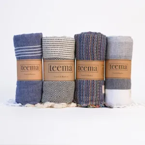 Teema Large Turkish Beach Towel Bundle - 100% Turkish Cotton - Sand Free - Fast Drying - Versatile and Multi-Use - The Bundle