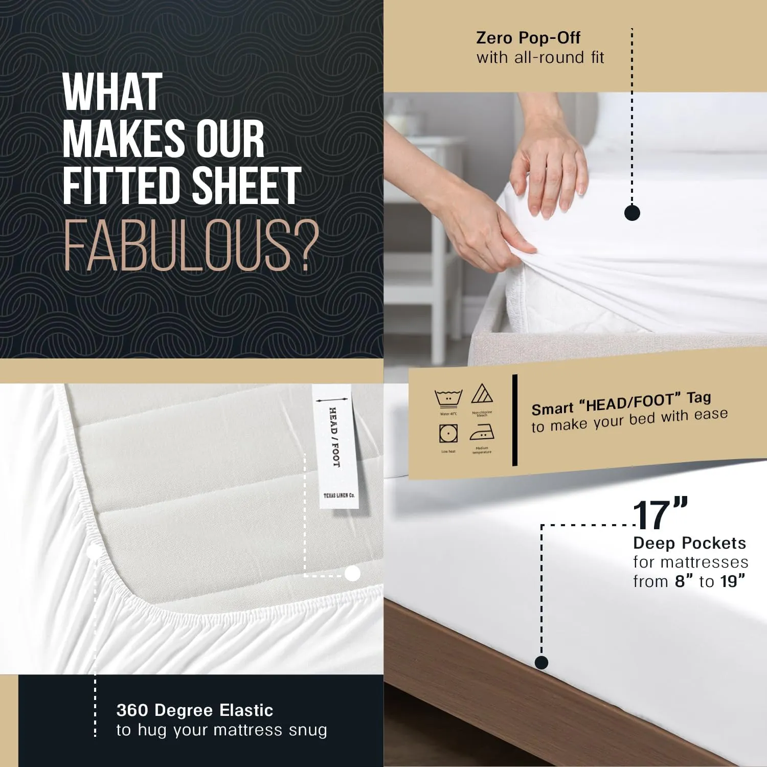 TEXAS LINEN CO. 100% Egyptian Cotton Sheets King Size - 1500 Thread Count King Size Sheets Set, 4 PC Luxury Bedsheet (Light Blue), Soft, Cooling, 17" Deep Pocket Sateen Weave Bedsheet Set
