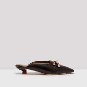 Time-sensitive Brown Liliana Leather Dark Mid-Heels IoT-powered Nappa