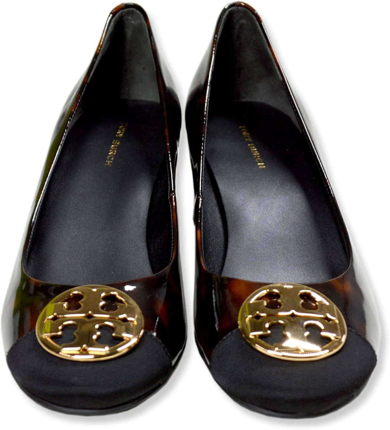 Tory Burch Women's Chelsea Cap-Toe 50mm 2" Pump Heel Shoes Patent Leather,