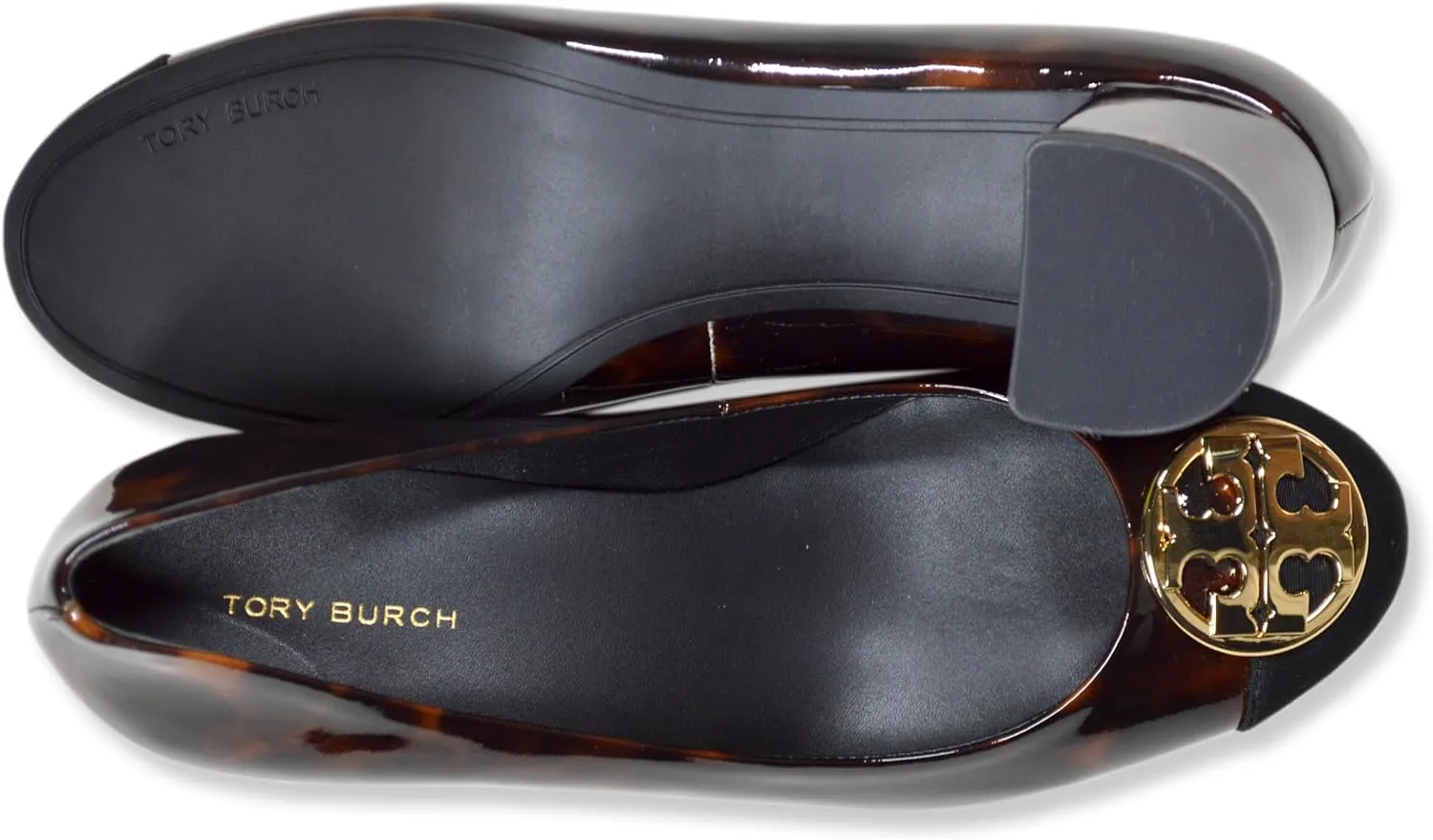 Tory Burch Women's Chelsea Cap-Toe 50mm 2" Pump Heel Shoes Patent Leather,
