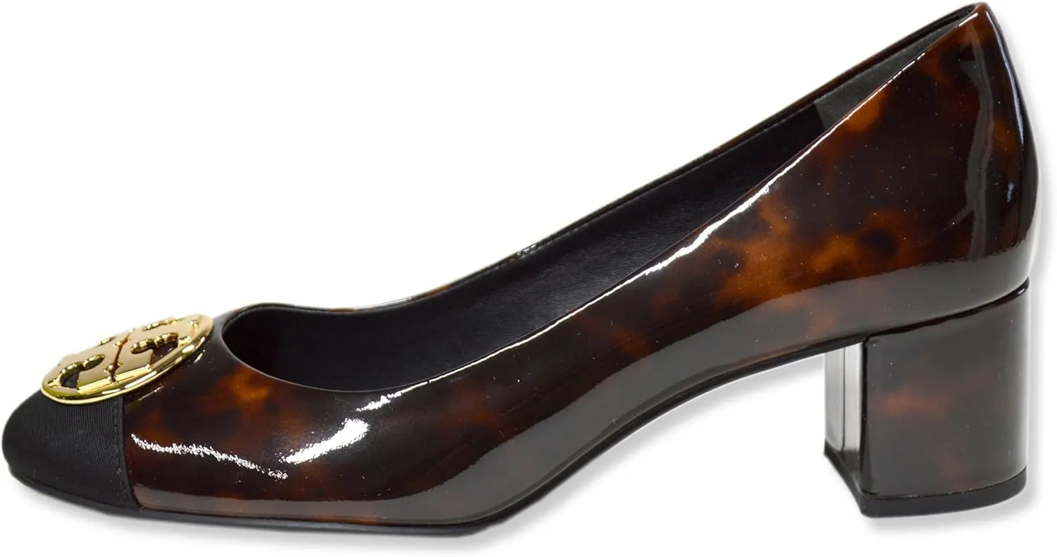 Tory Burch Women's Chelsea Cap-Toe 50mm 2" Pump Heel Shoes Patent Leather,