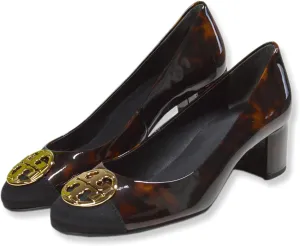 Tory Burch Women's Chelsea Cap-Toe 50mm 2" Pump Heel Shoes Patent Leather,