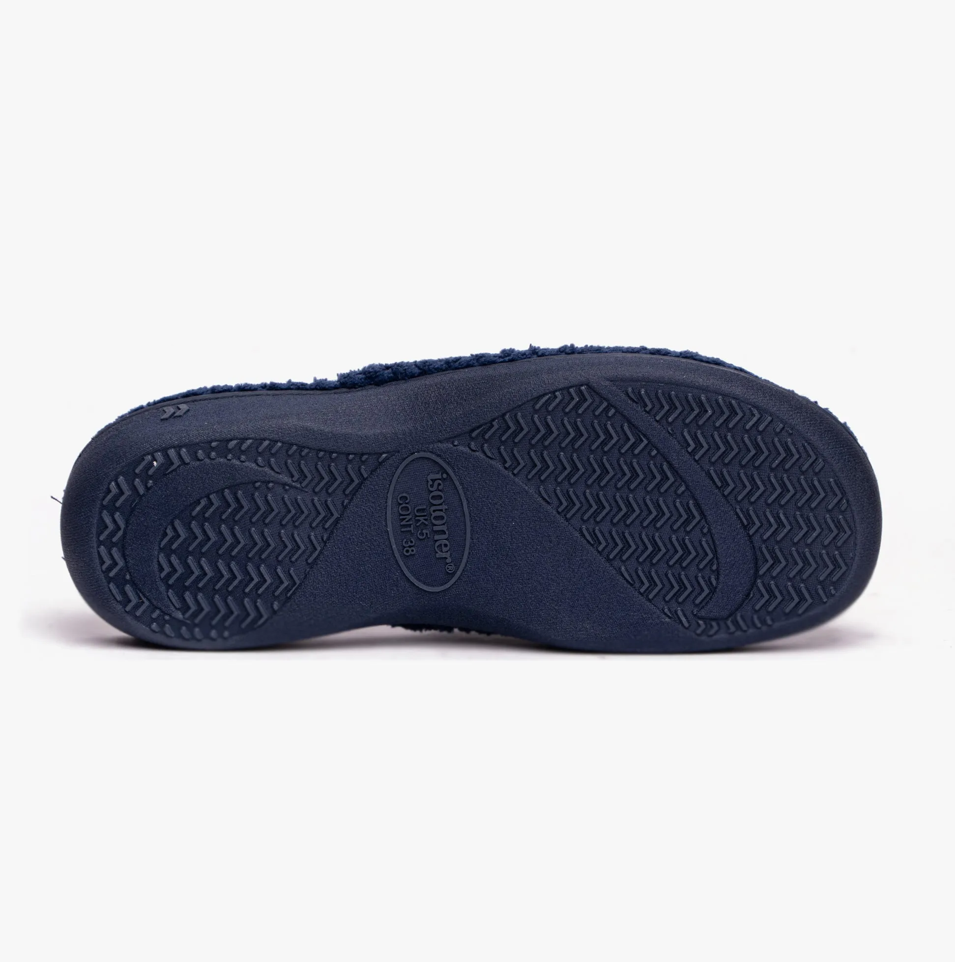 Totes Isotoner POPCORN TURNOVER Womens Mule Slippers Navy