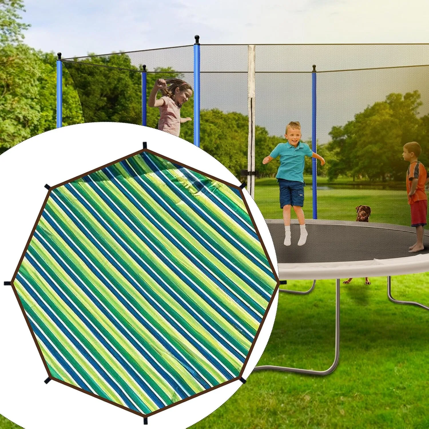 Trampoline Shade Cover Waterproof UV Trampoline Top Cover Sunproof Canopy Outdoor Sports Accessories Easy To Install For Backyard Playground