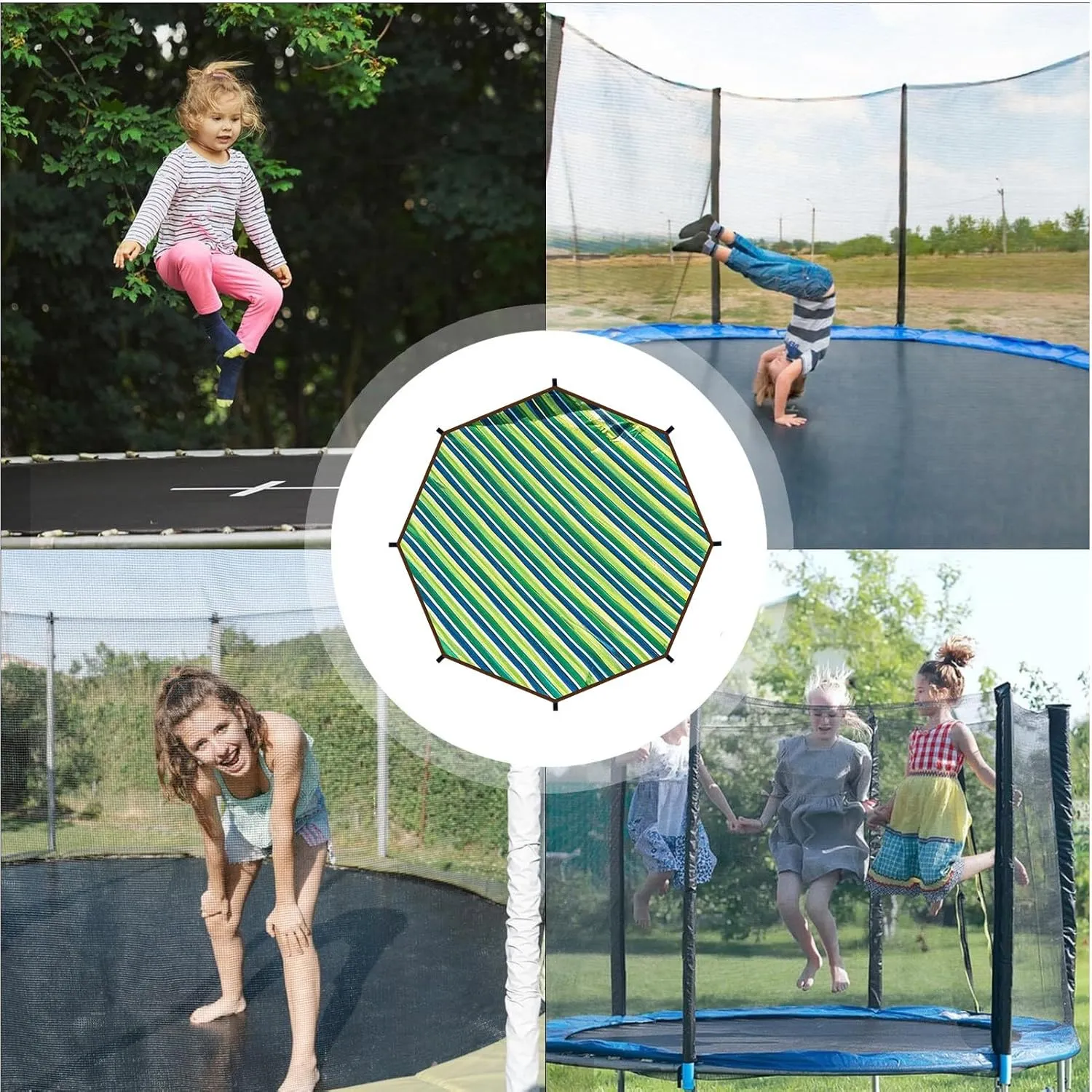 Trampoline Shade Cover Waterproof UV Trampoline Top Cover Sunproof Canopy Outdoor Sports Accessories Easy To Install For Backyard Playground