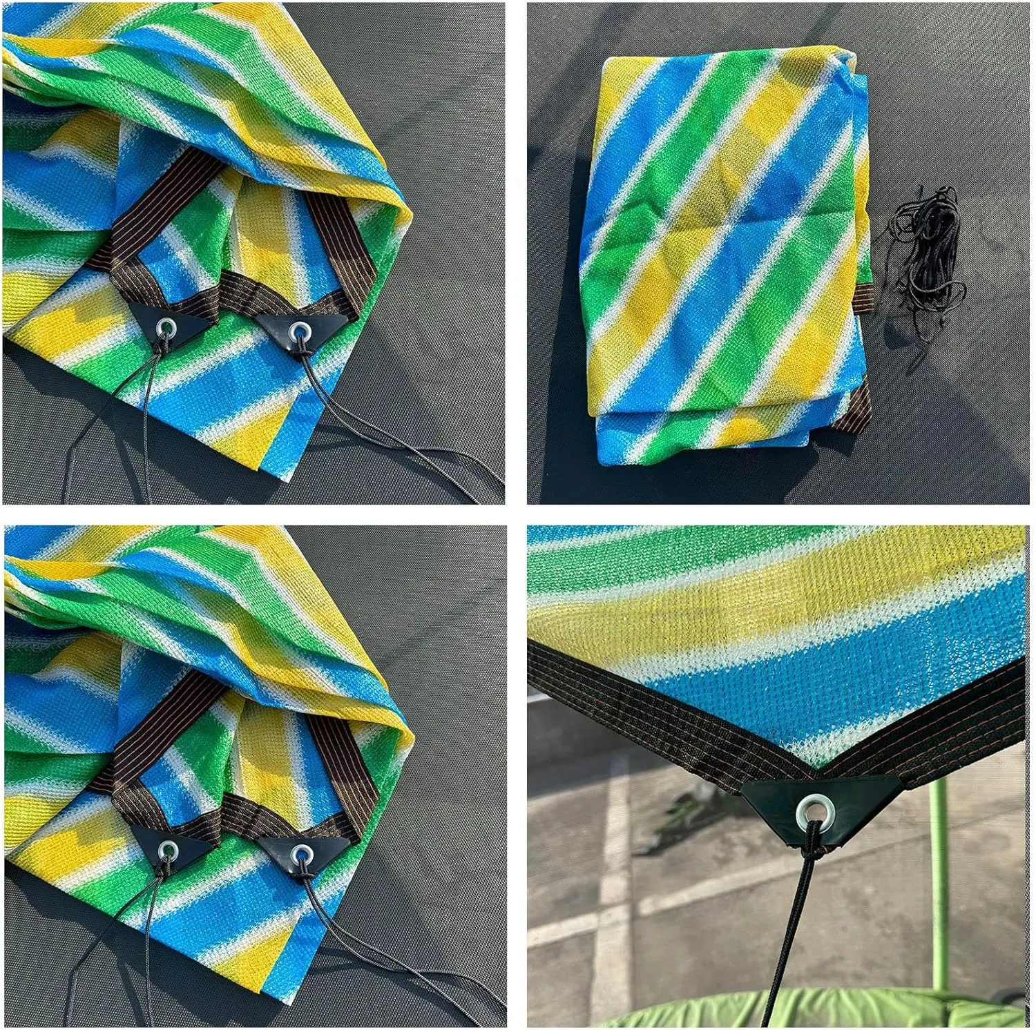 Trampoline Shade Cover Waterproof UV Trampoline Top Cover Sunproof Canopy Outdoor Sports Accessories Easy To Install For Backyard Playground