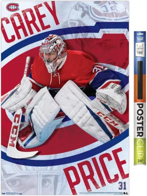 Trends International NHL Montreal Canadiens - Carey Price 17 Wall Poster, 22.375" x 34", Poster & Clip Bundle