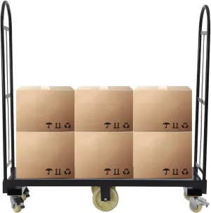 U-Boat Platform Truck 2000lbs Load Capacity U-Boat Hand Truck Steel Platform Trolley Cart with 4 Universal Wheels for Warehouse, 60.5x15.7in