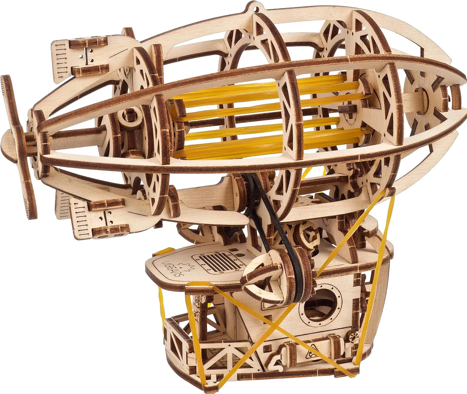 UGEARS Wooden 3D Puzzles for Adults - Steampunk Airship Mini Model Kit - DIY Wooden Zeppelin Puzzle with Rubber Band Motor - Wood Puzzles Models for Adults to Build Easy Assembly - 170 Pcs