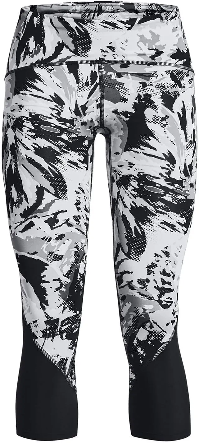 Under Armour Women's UA Fly Fast Printed Crop, Black/White, XS
