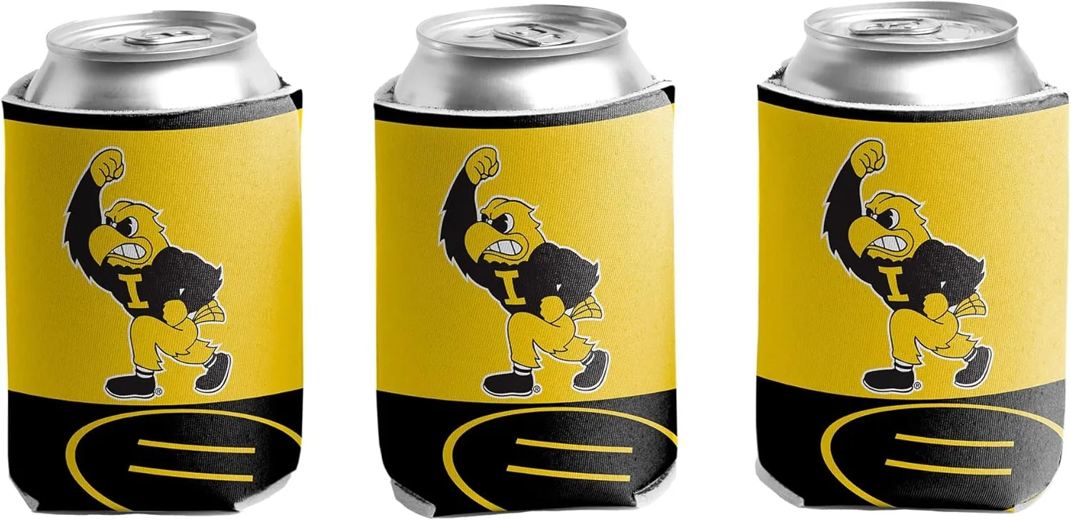 University of Iowa Can Coolers – 6-Pack Officially Licensed Hawkeyes Drink Sleeves – Fits 12oz Cans & Bottles – Foam Insulated for Tailgating, BBQs & Game Day – VictoryStore