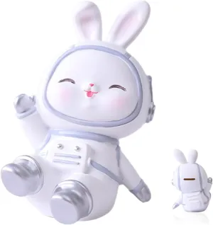 UPKOCH Cute Bunny Piggy Bank for Cartoon Coin Jar Decor Space Rabbit Money Saving Box Present for Birthdays and Holidays Fun Way to Teach Saving Habits