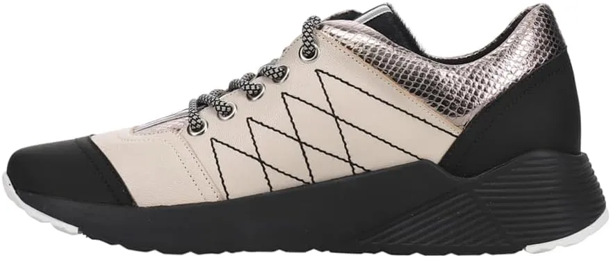 VANELi Womens Aberly Metallic Lace Up Sneakers Shoes Casual - Black, Off White