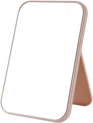 Vanity Makeup Mirror Desktop Stand Clear Vanity Mirror Dormitory Students Carry Portable Folding Mirror Home Makeup Mirror Table Desk Vanity Makeup Mirror(Color:Pink)