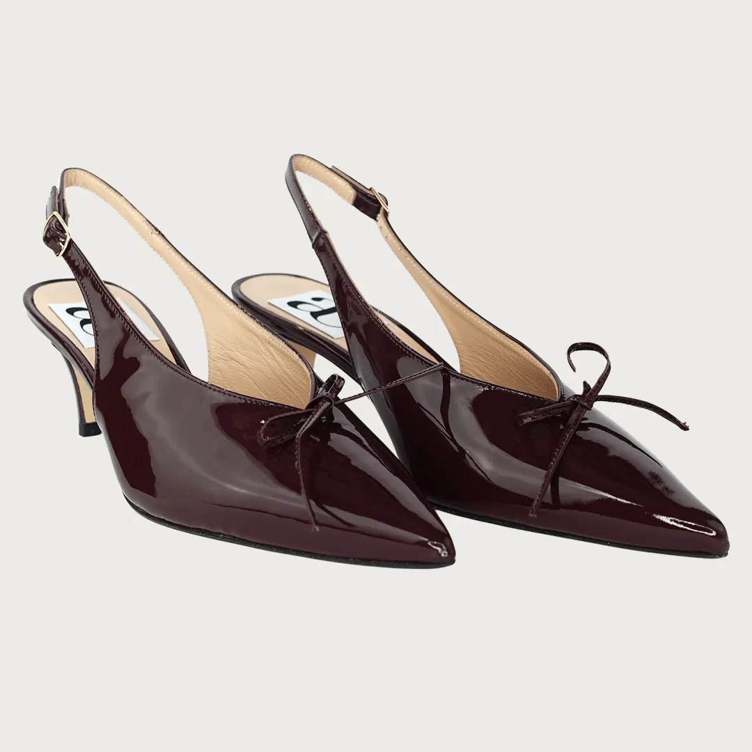 VENERE KITTEN HEEL BURGUNDY PATENT