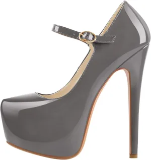 VERISSON Fashion Mary Jane High Heeled Platform Pumps Buckle Strappy Stiletto Court Shoes for Wedding Dress