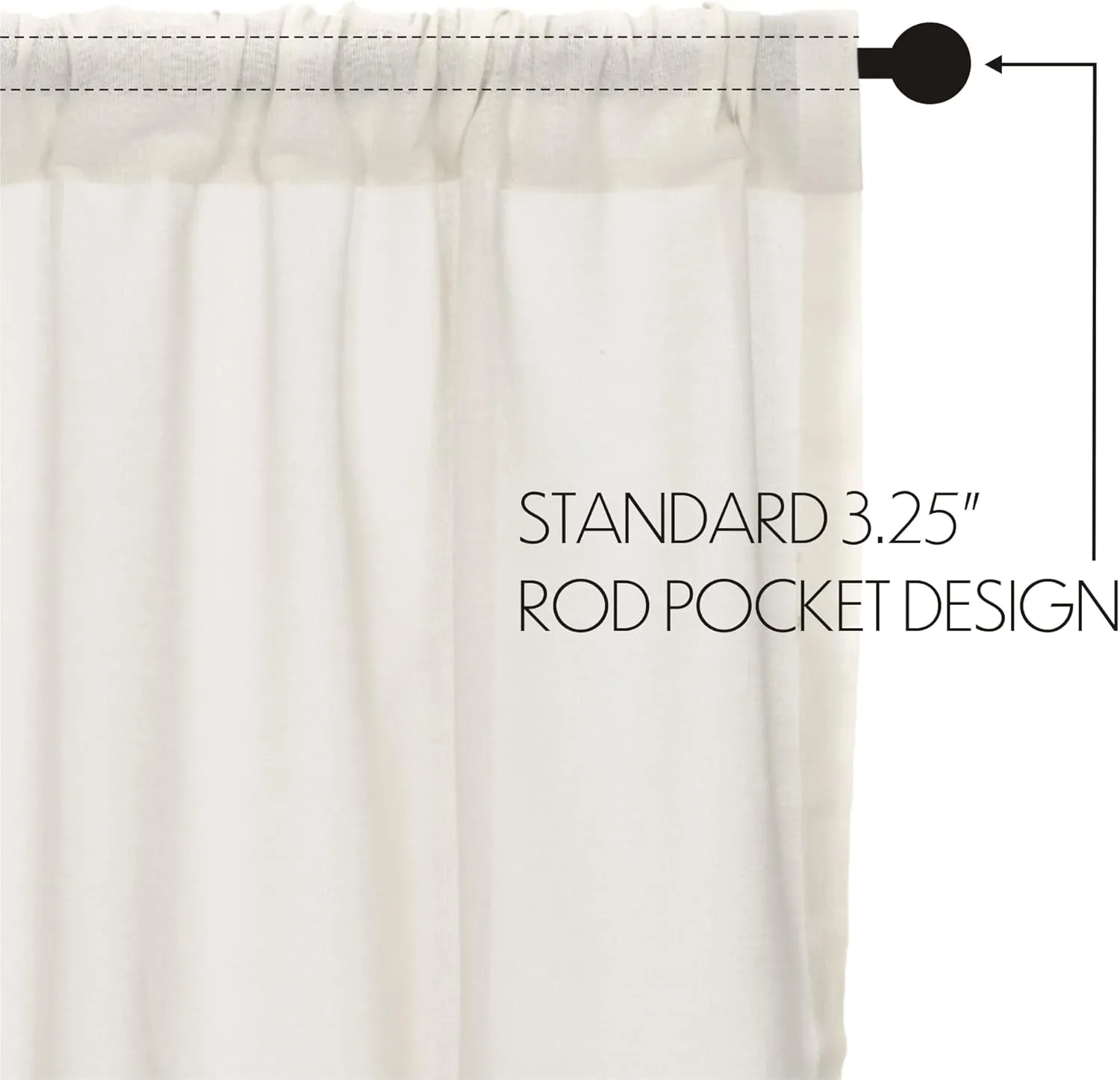 VHC Brands Tobacco Cloth Fringed Farmhouse Decor Kitchen Swag Prairie Panels Door Window Tier Set Curtains for Kitchen Bedroom Bathroom Living Room Dining (Antique White, Classic Swag Set)