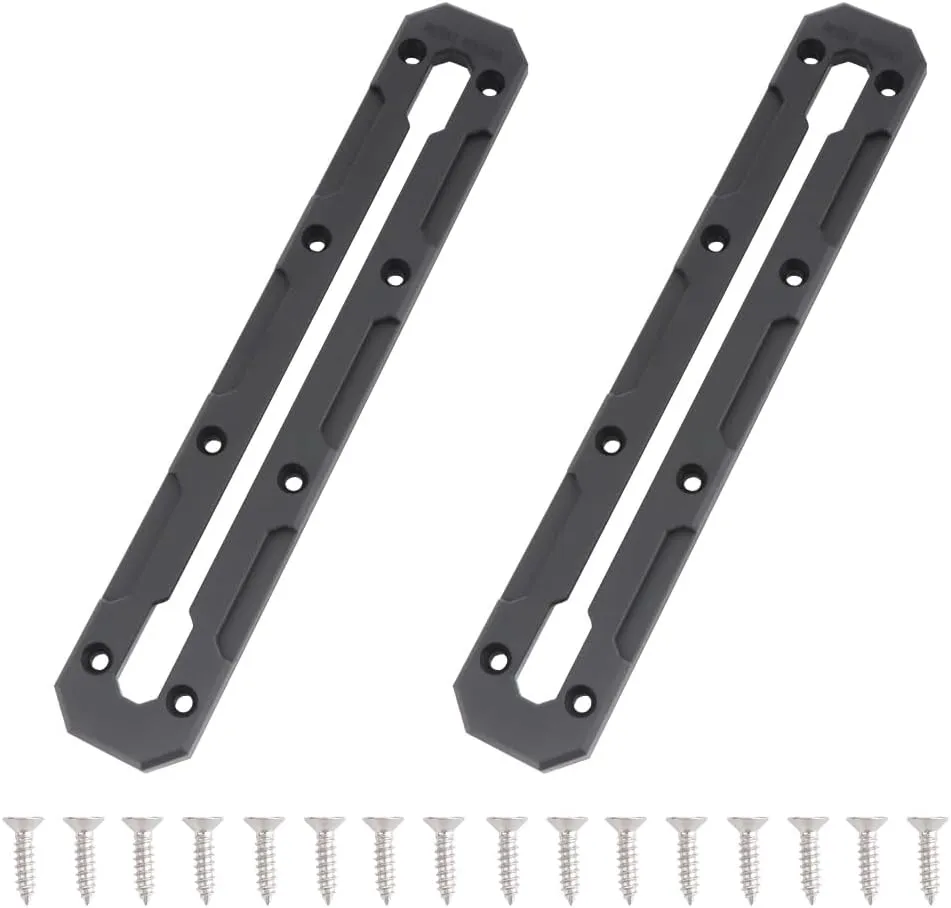 VTurboWay 2 Pcs 10.4" Low Profile Track, Kayak Track for Fishing Rod Holder, Kayak Gear Track Accessories, Reinforced Marine Nylon, Free Installation Screws