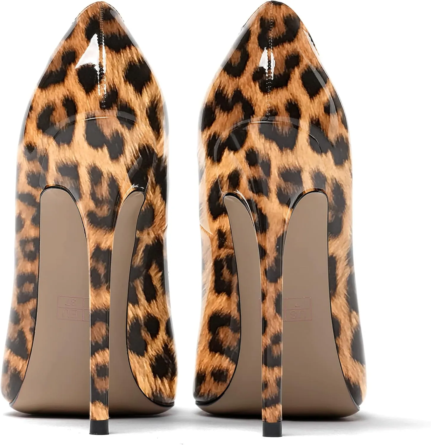 WAYDERNS Women's Patent Slim Pointed Toe Slip On Solid Stiletto High Heel Pumps Shoes 4.7 Inch