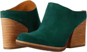 Women High Chunky Stacked Heel Mules Round Closed Toe Heeled Sandals Slip On 3 Inch Block Heels Suede Backless Booties Burnished Dressy Vintage Party Office Ladies Slide Slippers 4-11 M US