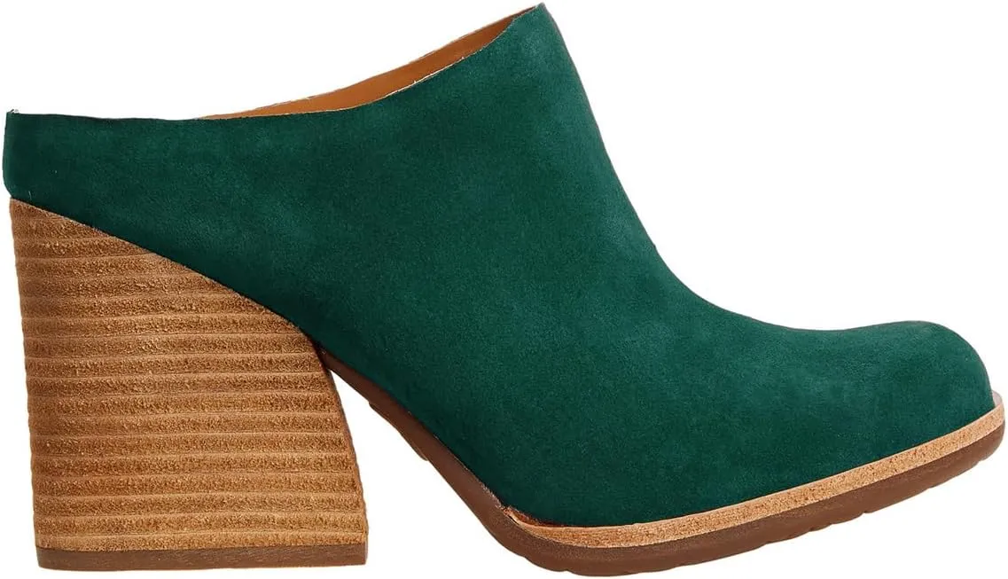 Women High Chunky Stacked Heel Mules Round Closed Toe Heeled Sandals Slip On 3 Inch Block Heels Suede Backless Booties Burnished Dressy Vintage Party Office Ladies Slide Slippers 4-11 M US