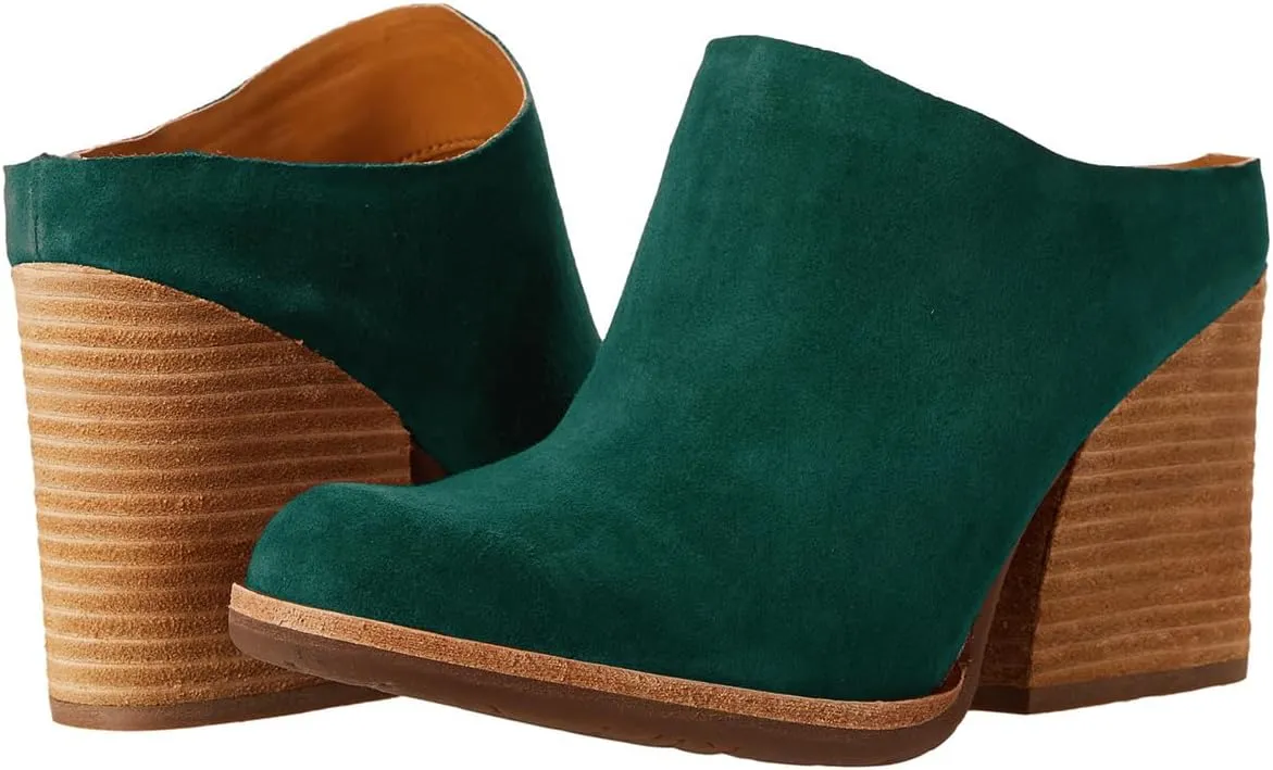 Women High Chunky Stacked Heel Mules Round Closed Toe Heeled Sandals Slip On 3 Inch Block Heels Suede Backless Booties Burnished Dressy Vintage Party Office Ladies Slide Slippers 4-11 M US