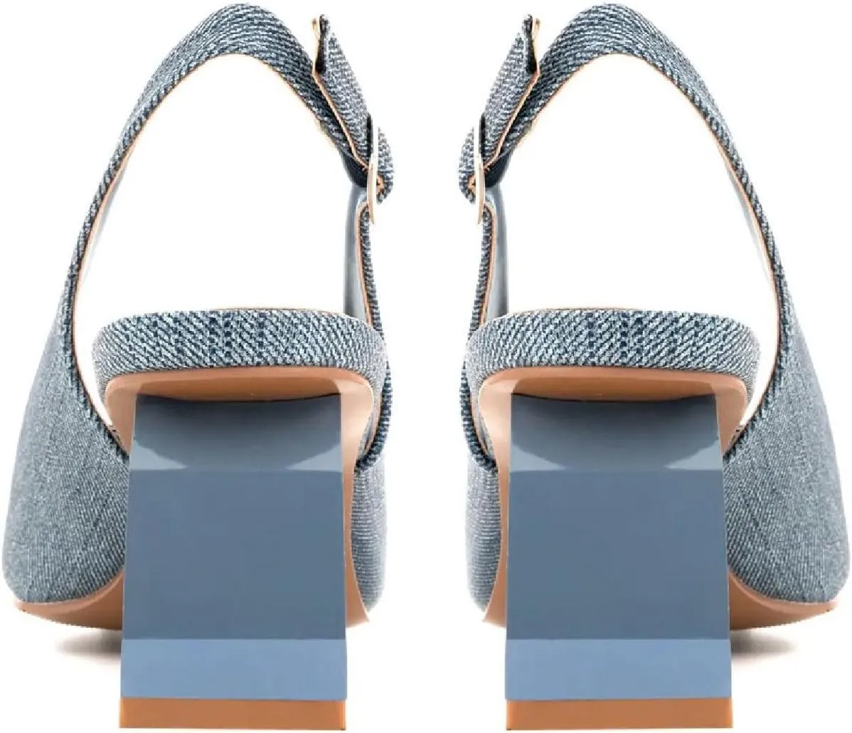Women's Chic Colorful Splicing Block Heel Square Toe Slingback Shoes with Buckle Fashion Patent Leather Colorful Patchwork Buckle High Chunky Heel Slingback Pumps for Women