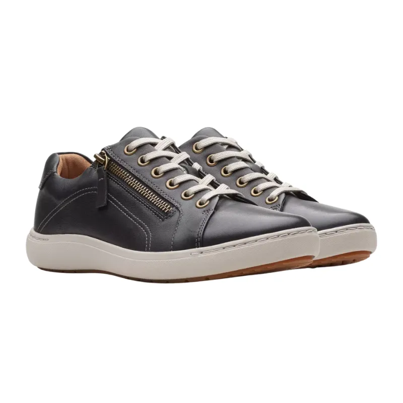 Womens | Clarks Nalle Lace Leather Sneaker Black