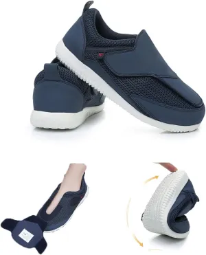Women's Diabetic Shoes, Blue, Size 8, Extra Wide, Adjustable, Slip-On, Flat Heel, Mesh Upper, EVA Sole, All-Season, Casual, Moderate Cushioning, Elderly, Diabetics, Foot Health Concerns