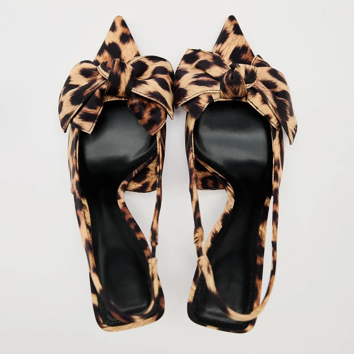 Women's Fabric High-Heel Slingback Shoes Bow Detail On The Front Elastic Strap Around The Back Pointed Toe Wedding Party Office Dance Pump