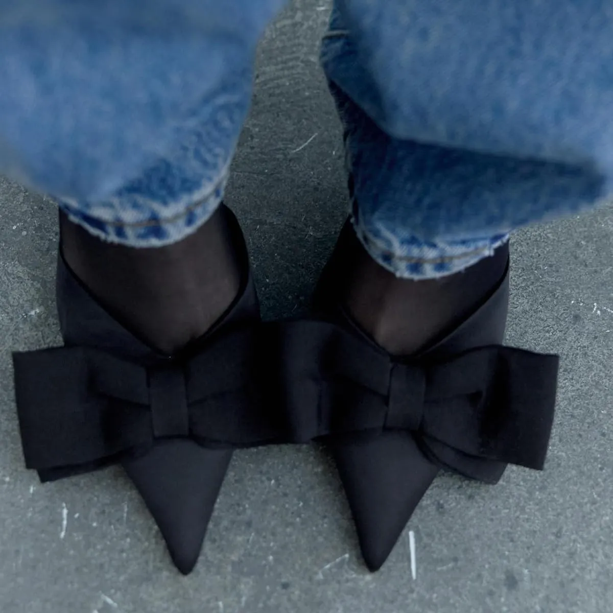 Women's Fabric High-Heel Slingback Shoes Bow Detail On The Front Elastic Strap Around The Back Pointed Toe Wedding Party Office Dance Pump