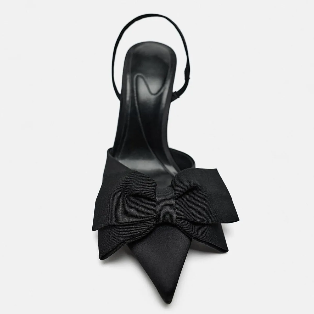 Women's Fabric High-Heel Slingback Shoes Bow Detail On The Front Elastic Strap Around The Back Pointed Toe Wedding Party Office Dance Pump