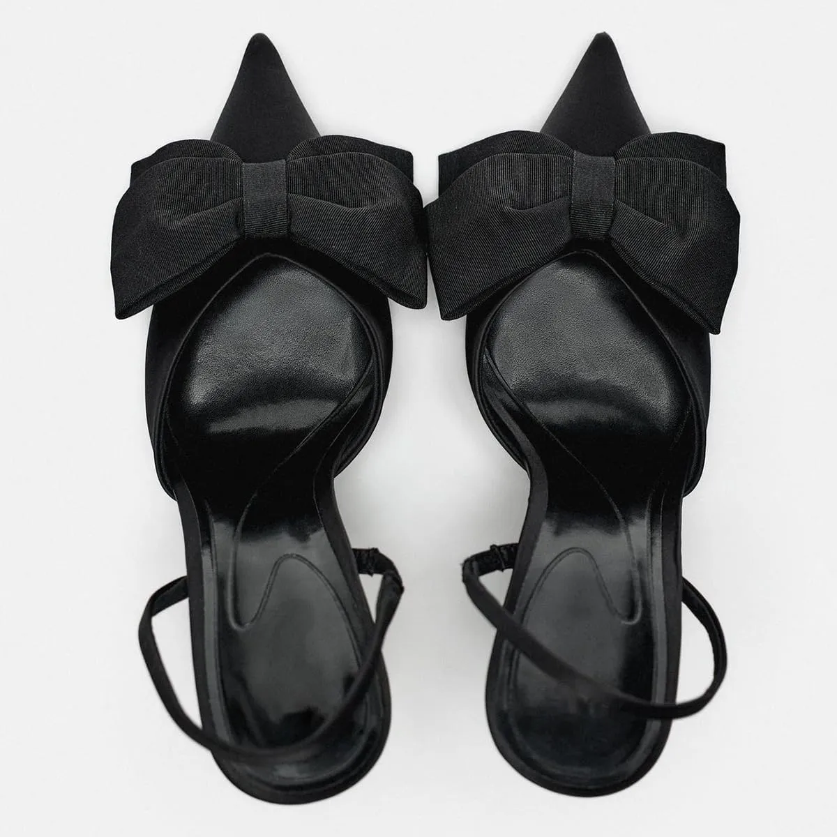 Women's Fabric High-Heel Slingback Shoes Bow Detail On The Front Elastic Strap Around The Back Pointed Toe Wedding Party Office Dance Pump