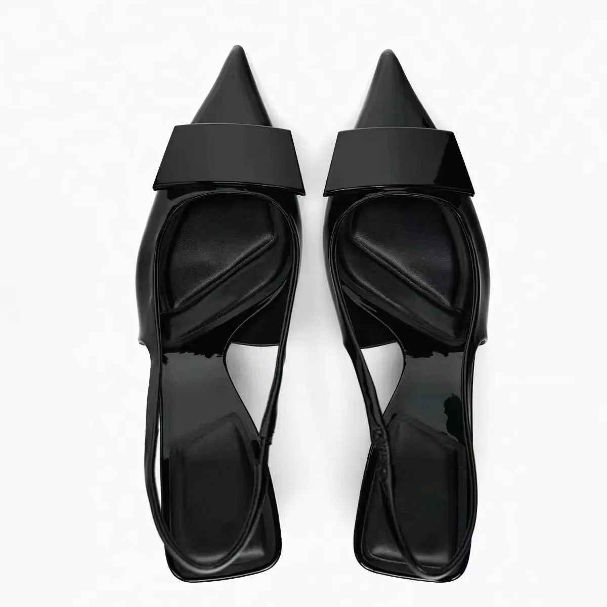Women's Fabric Slingback High Heel Pump Bow Detail On The Front Elastic Strap Around The Back Pointed Toe Wedding Party Office Dance Shoes