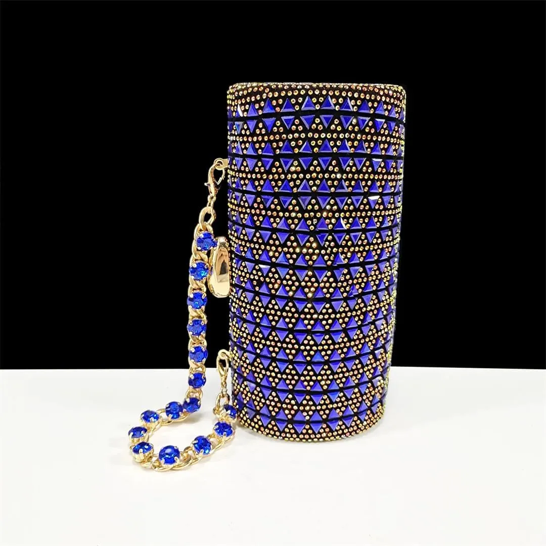 Women’S Italian Rhinestone Banquet Shoes and Small Bag Set with Square Heel and Crystal Decoration for Special Occasions