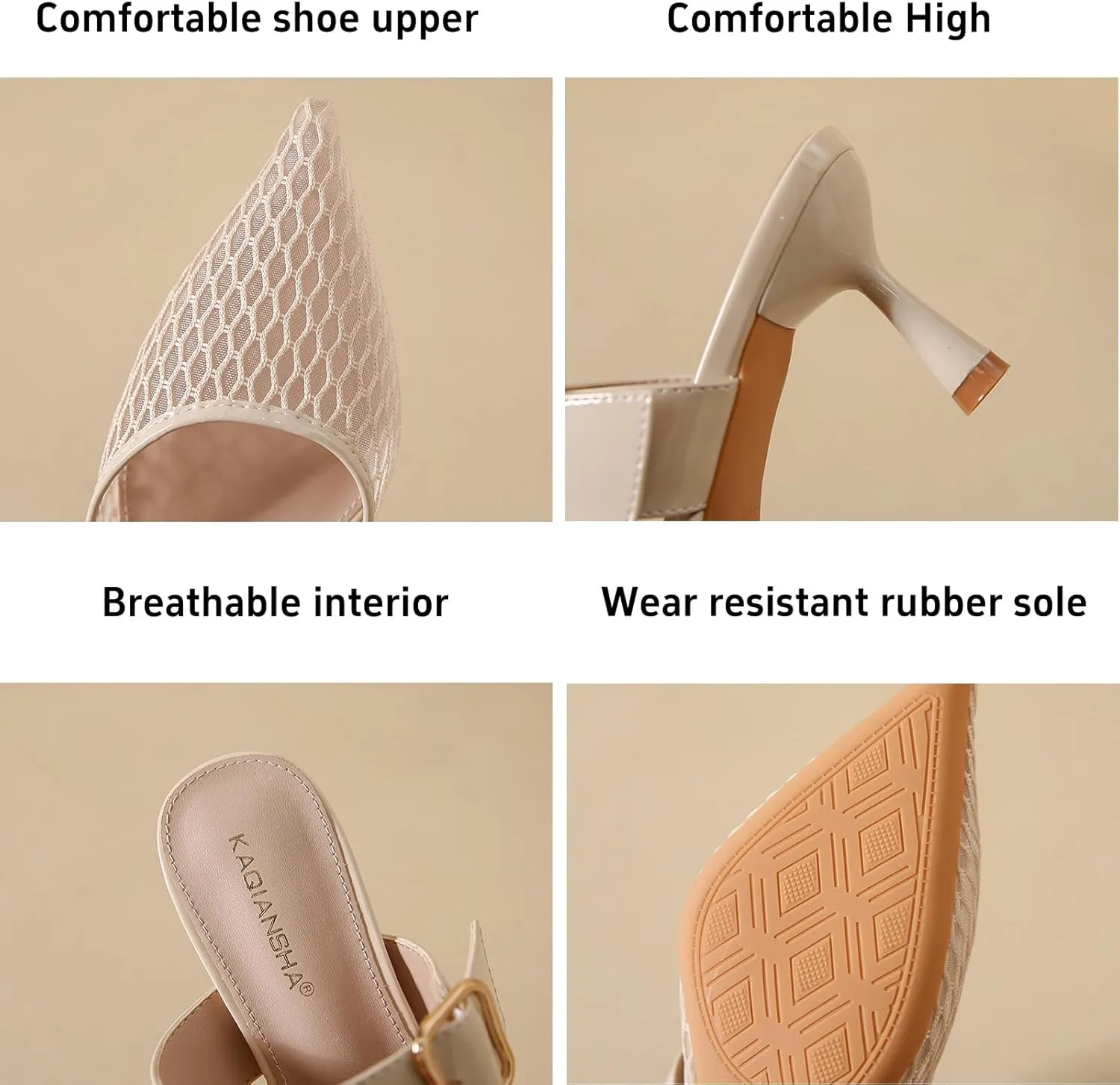 Womens Kitten Heels Mary Jane Shoes Closed Pointed Toe Dress Shoes Buckle Work Office Pump Shoes