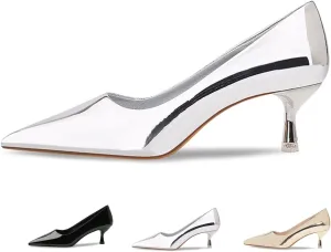 Women's Patent Leather High Heels Pumps Sexy Closed Pointed Toe Shallow Mouth Slip On Stiletto Heels Classic Office Party Prom Wedding Dress Pump Shoes