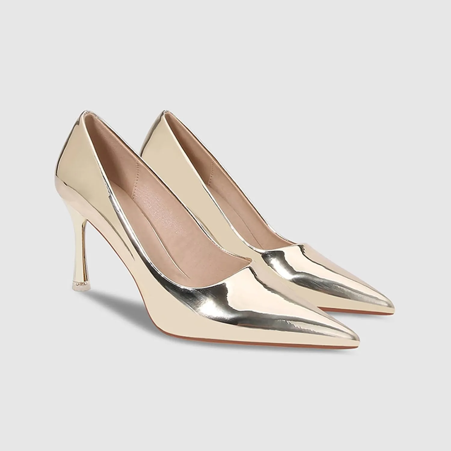 Women's Patent Leather High Heels Pumps Sexy Closed Pointed Toe Shallow Mouth Slip On Stiletto Heels Classic Office Party Prom Wedding Dress Pump Shoes