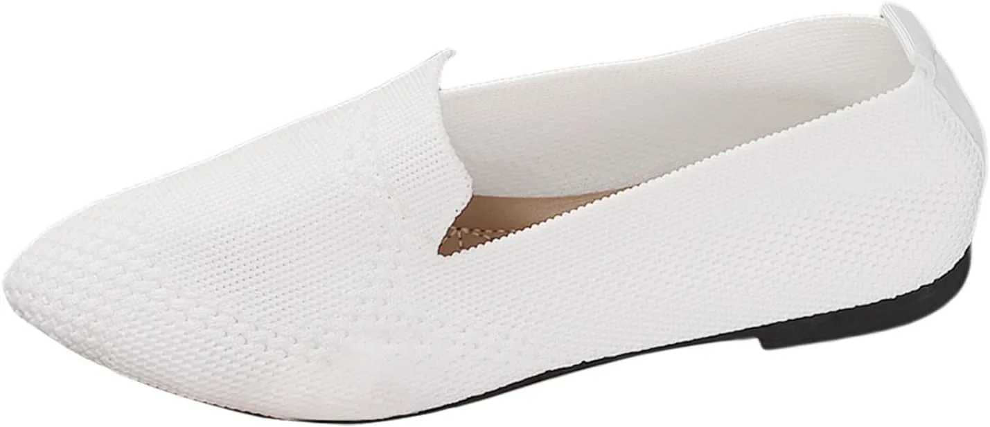 Women's Slip On Ballet 女式平底鞋 Low Top Pointed Toe Loafers Breathable Solid Shoes Comfortable Walking Loafers N 7