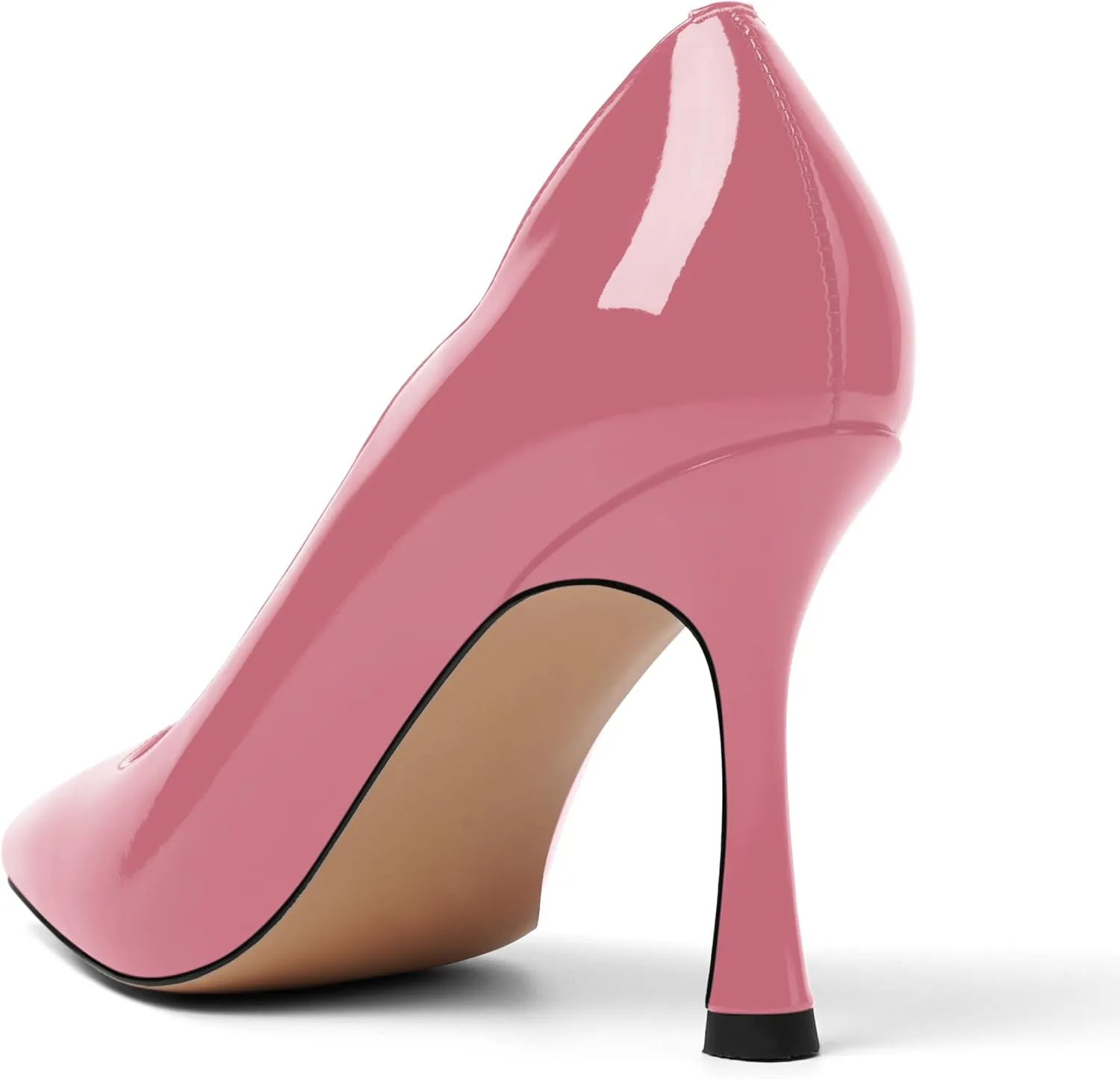 Womens Slip On Wedding Dress Pointed Toe Patent Stiletto High Heel Pumps Shoes 3.3 Inch