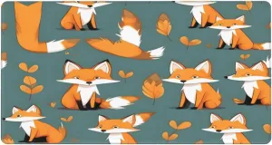 Yellow Fox Non-Slip Desk Pad,Mouse Pad,Waterproof PVC Desk Table Protector, Easy Clean Laptop Desk Writing Mat for Office Work/Home/Decor