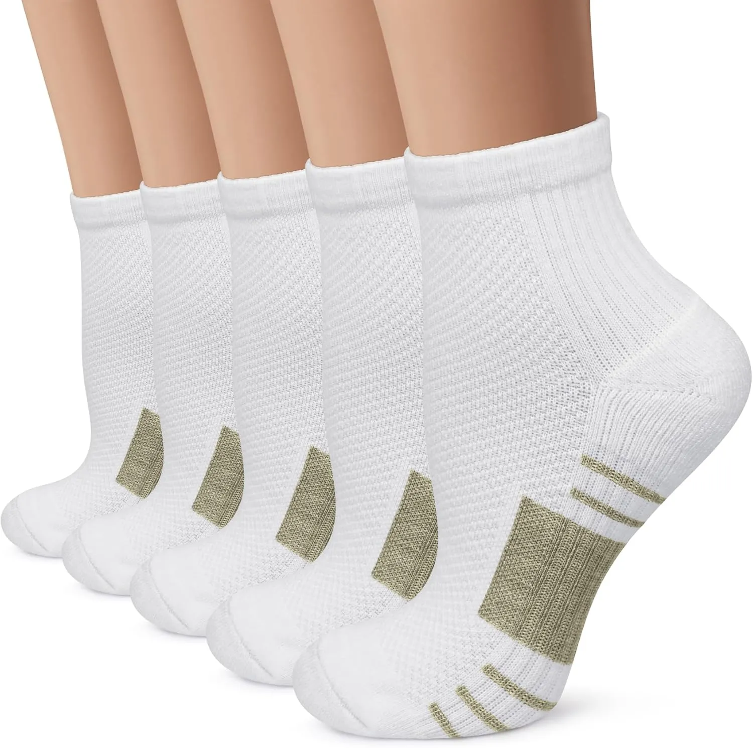 yeuG Ankle Compression Socks Women and Men 5 Pairs - Circulation Arch Support Copper Plantar Fasciitis Running Socks