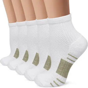 yeuG Ankle Compression Socks Women and Men 5 Pairs - Circulation Arch Support Copper Plantar Fasciitis Running Socks