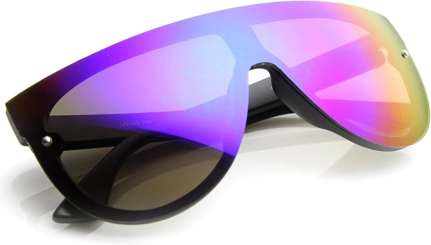 zeroUV 80s Baseball Sunglasses, Mirrored Men Sports Glasses, Women Goggles for Cycling, Wraparound Visor Shield