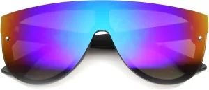 zeroUV 80s Baseball Sunglasses, Mirrored Men Sports Glasses, Women Goggles for Cycling, Wraparound Visor Shield